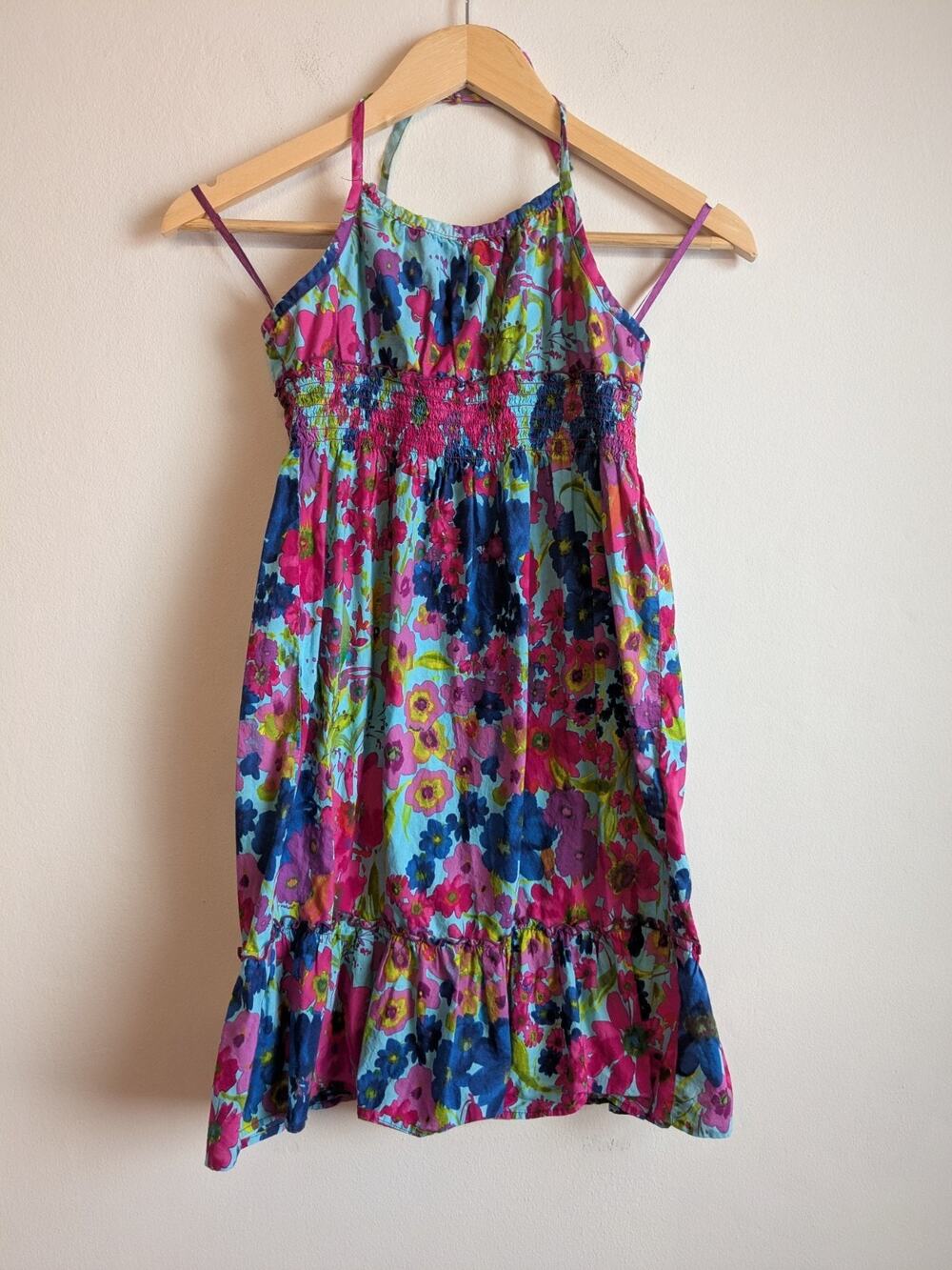 Old Navy Girls Halter Dress Blue Pink Multicolor Size L